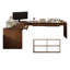 Bureau en coin en bois de pin massif brun Nordic Simple, bureau d'ordinateur et bureau-200222723