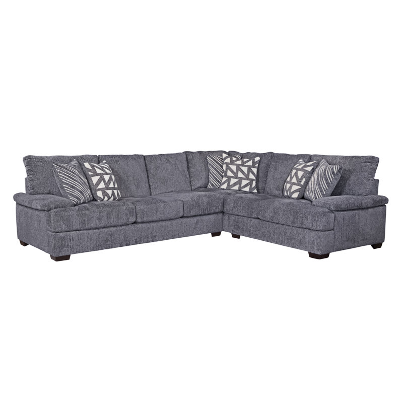 Canapé modulaire 2 pièces Sansone, Polyester gris