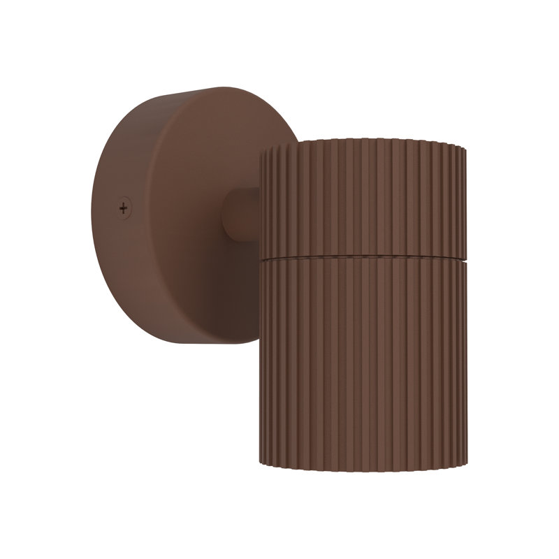 Satin Nickel Outdoor Sconce, Down, 12cm H x 11cm W x 6cm D