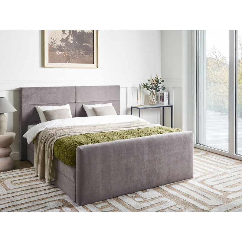 ARISTOCRAT Upholstered Divan Bed with Mattress, European Kingsize (160 x 200 cm)