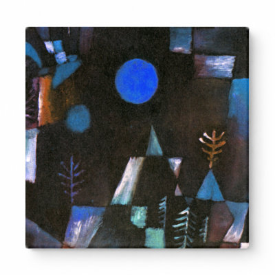 «Blue Night Landscape», art mural sur toile carrée