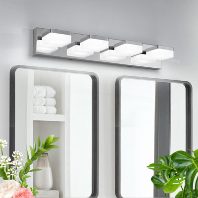 Modern Chrome LED Vanity Light, 6-Lights Wall Sconce For Bathroom And Mirror, Sleek Minimalist Design, Energy-Efficient, Easy To Install
