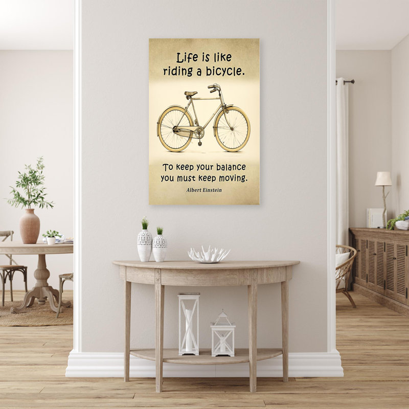 "Life is Like Riding A Bicycle 2" - 1 pièce Rectangle, H 20 po x l 16 po x P 1,25 po