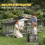 Large Rabbit Hutch 2Tier Wooden Ramp 230 x 53 x 935cm Light Grey