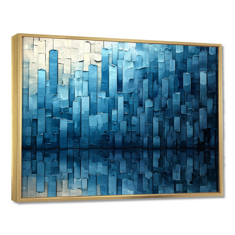 Imal - Abstract Wall Art, H 30 po x l 40 po, Impression encadrée flottante, Or
