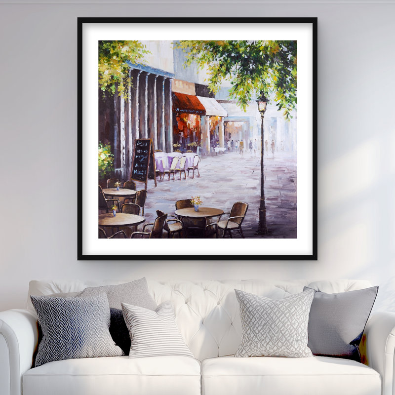 Outdoor restaurant - Reproduction matte encadrée pour la décoration intérieure