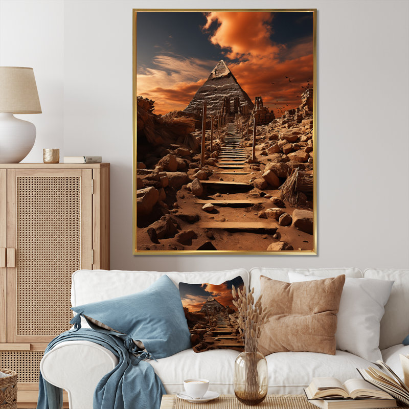 «Rosenbalm égyptien Pharaons héritage I», reproduction d'art sur toile, Cadre flottant doré, H 40 po x l 30 po x P 1,5 po