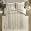 Édredon 3 pièces très grand / très grand taupe - Rembourrage alternatif 100% coton, garniture lavable au look moderne attrayant