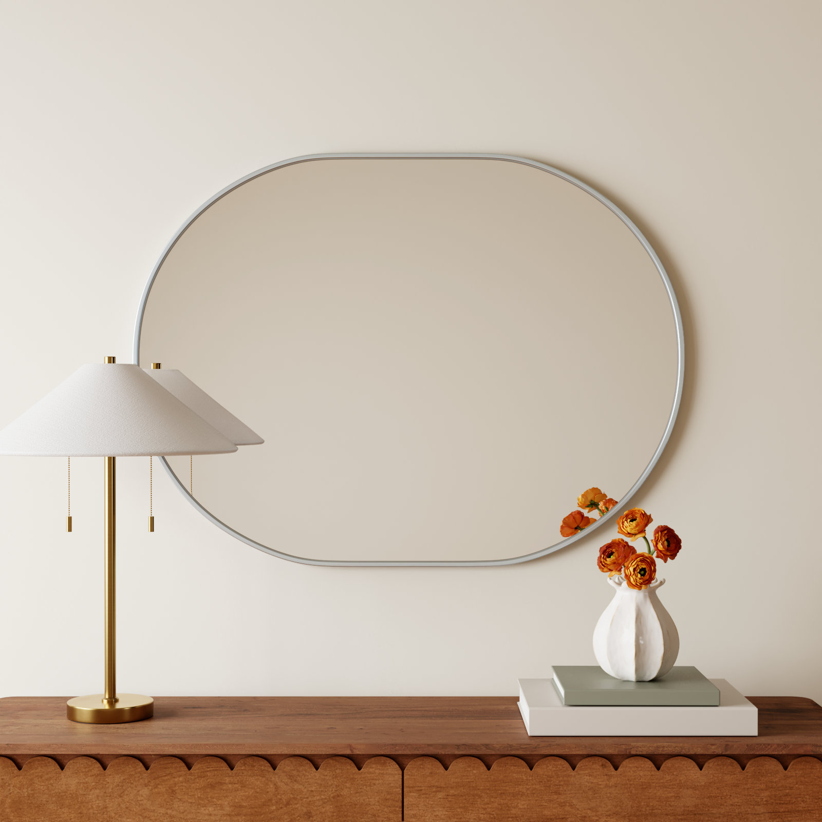 Sabine Accent Mirror, Silver, 40" x 30"