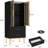 Fluted Storage Cabinet With Glass Door And 2 Drawers-2142717787