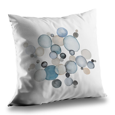 Round Pebbles Beige Minimalist Poly Twill Throw | Home Decor