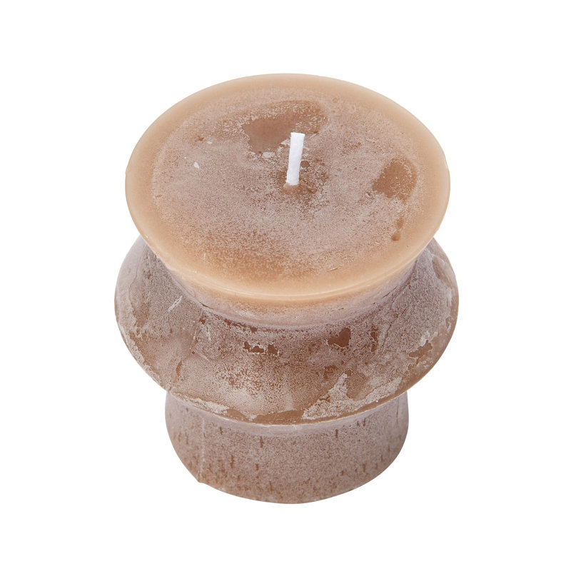 Unscented Totem Pillar Candle, Brown