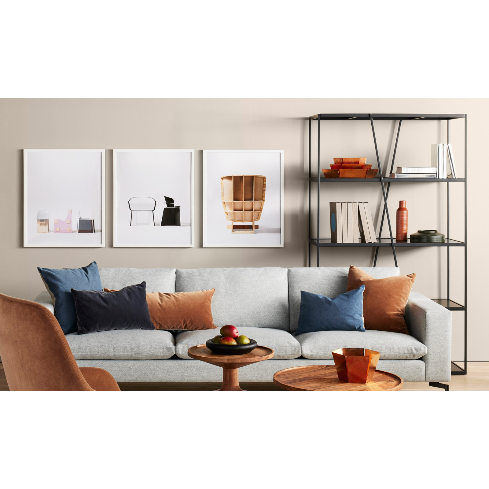 NeedWant Bookcase, (2 Shelves) 25" H x 63" W x 16" D, Oblivion
