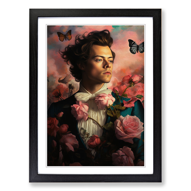 XYZ-FRM-V1223-3591 Harry Styles Romanticism - Single Picture Frame Print on Wood