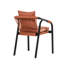 Chaise de salle à manger d'extérieur en eucalyptus noir avec coussin rouge Cezar - ensemble de 2-433840504-433840506