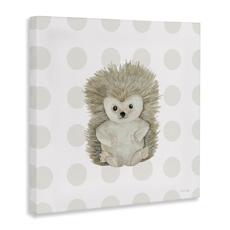  «Hedgehog on Dots», art mural sur toile par Cindy Jacobs, H 36 po x l 36 po