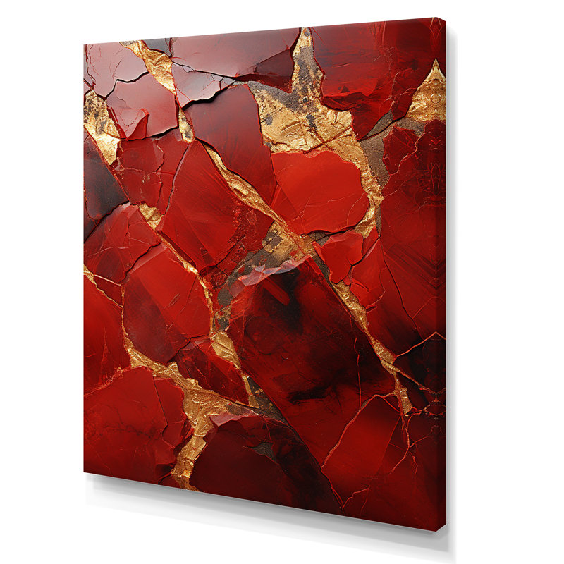 Courage spirituel Agate rouge, Toile tendue, H 32 po x l 24 po