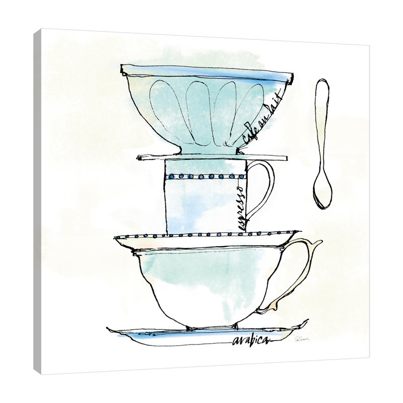 «Good Brew V» par Sue Schlabach, reproduction sur toile tendue, H 18 po x l 18 po x P 1,5 po