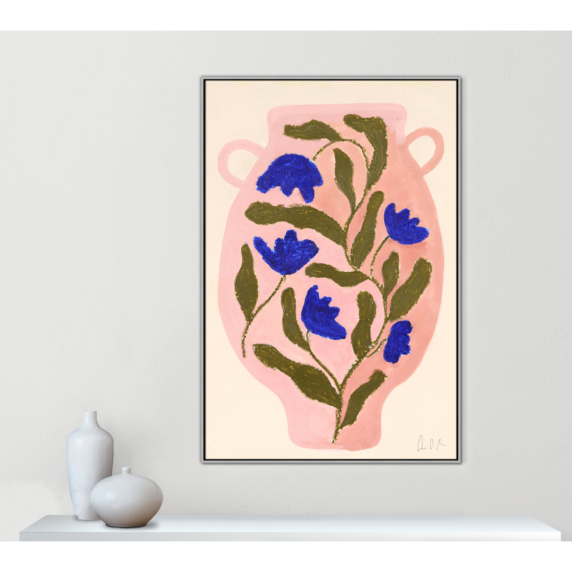 Vase No. 01 Print by Camilla Bergqvist, 61.5" H x 41.5" W, Silver