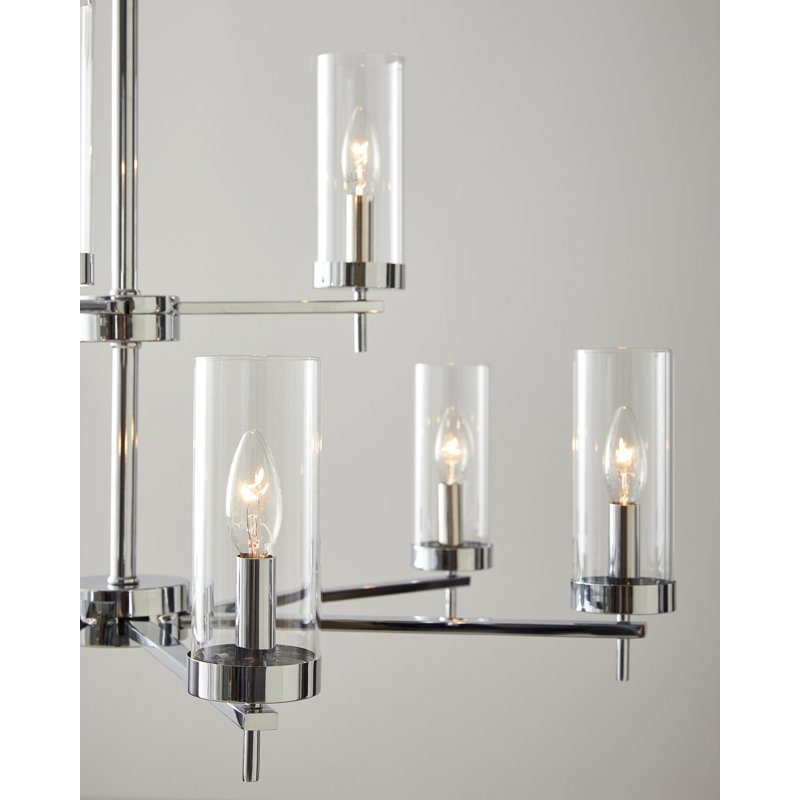 Linley Nine Light Chandelier from, Chrome, No