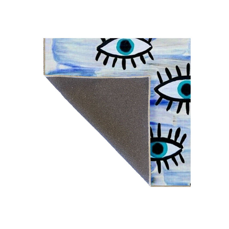 Tapis lavable décoratif Blue Eye, Sous-tapis rectangulaire 3 pi 11 po x 5 pi 11 po i