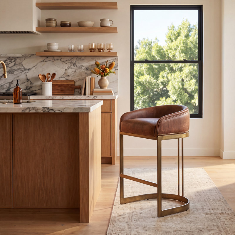 Bradley Genuine Leather Bar & Counter Stool