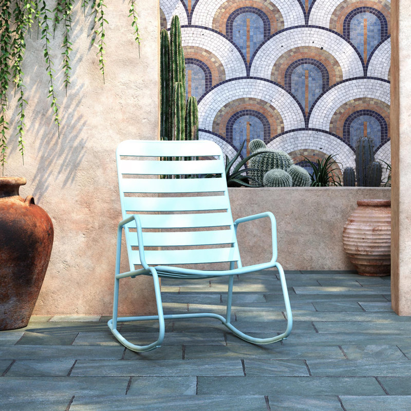 Rynn Metal Rocking Chair (indoor/outdoor), Aqua