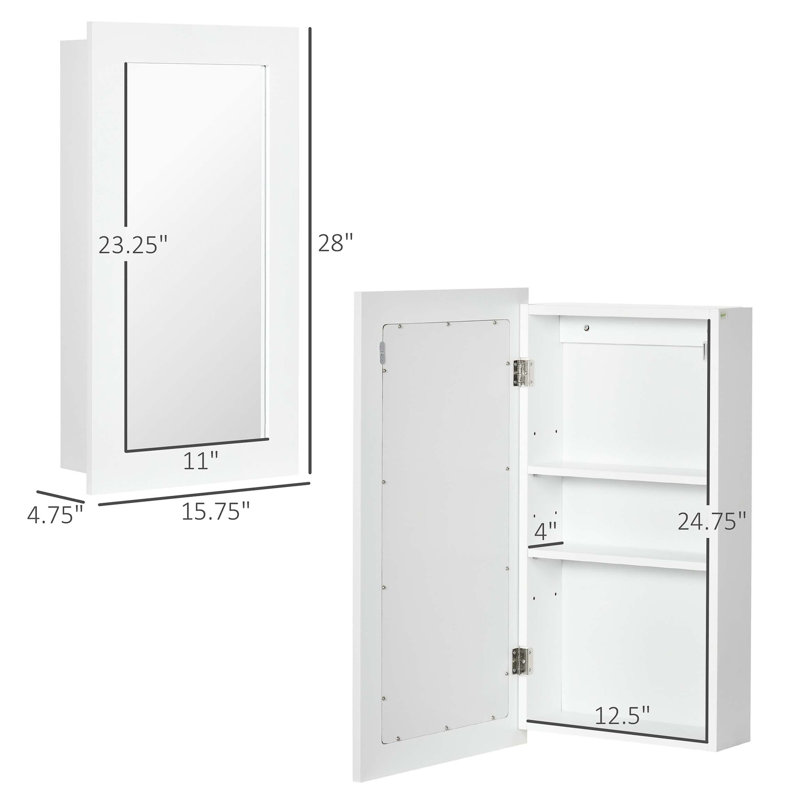 Armoire à pharmacie murale kleankin, blanc, miroir