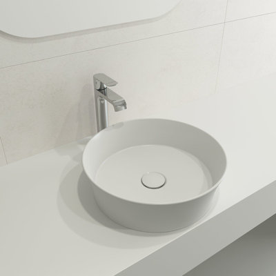 BOCCHI Sottile 15.04'' Fireclay Circular Bathroom Sink