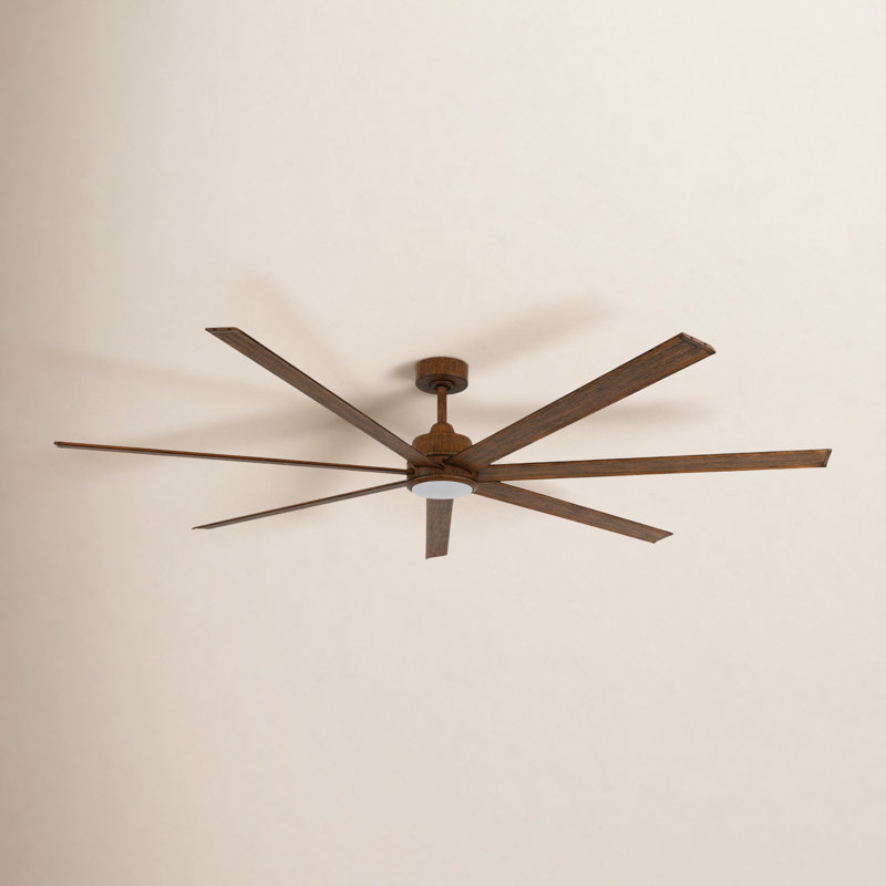 72" Indoor/Outdoor Ceiling Fan with Light and Remote, Wood Outdoor Ceiling Fan with Lights, Damp Rated, Energy Efficient DC Motor