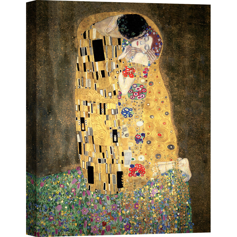 The Kiss by Gustav Klimt - Wrapped Canvas Painting, 80cm H x 60cm W x 4cm D
