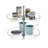Dowell 2-Shelf Kidney Lazy Susan Corner Cabinet Organizer, 270 Degree Rotating, Adjustable Height, Metal, Silver-429786342