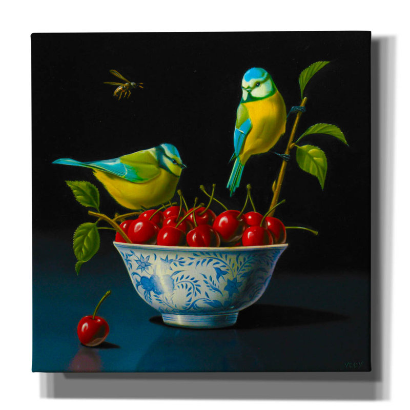 "Tits And Cherries" par Valery Vecu Quitard, H 12 po x l 12 po x P 0,75 po