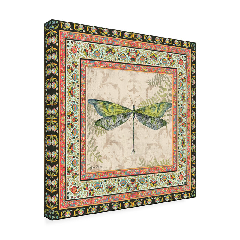  Art mural sur toile tendue - «Bohemian Dragonfly 2» par Jean Plout pour décoration de salon, de chambre à coucher ou de bureau - 18 x 18