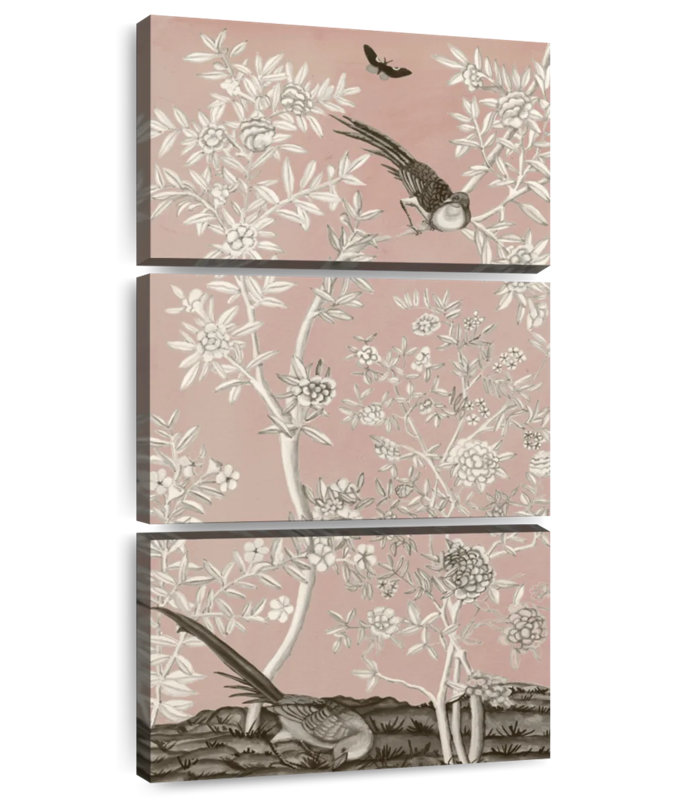Blush chinoiserie II, H 44 po x l 21 po
