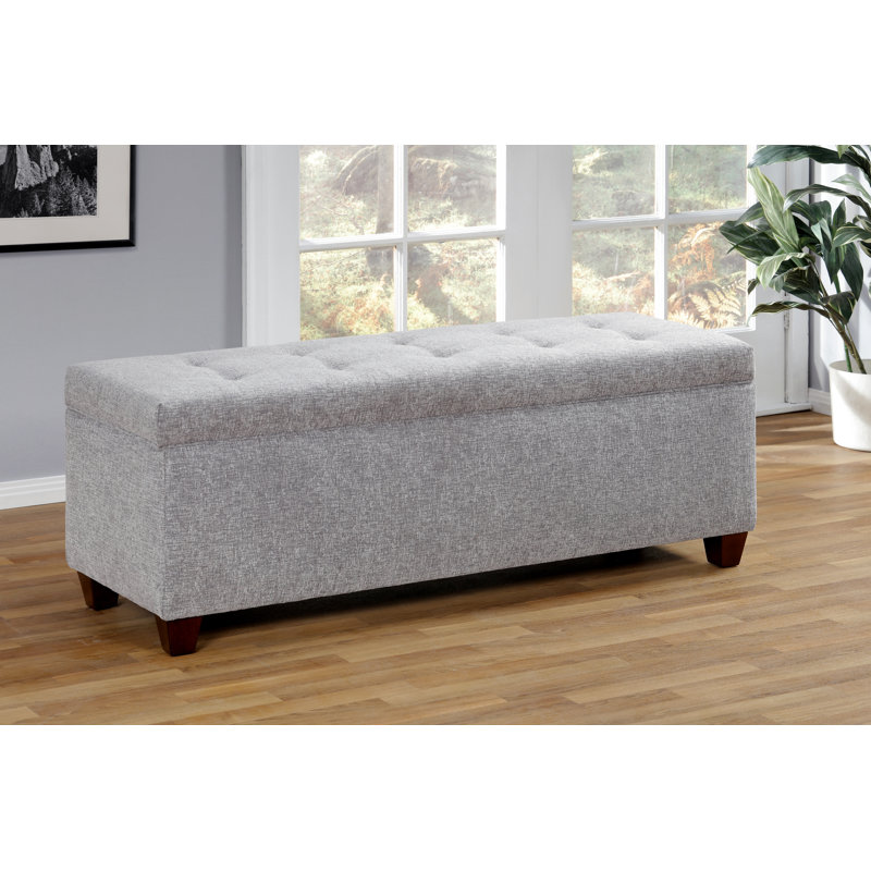 Banc de rangement à couvercle rabattable Cappiello, Bleu marine
