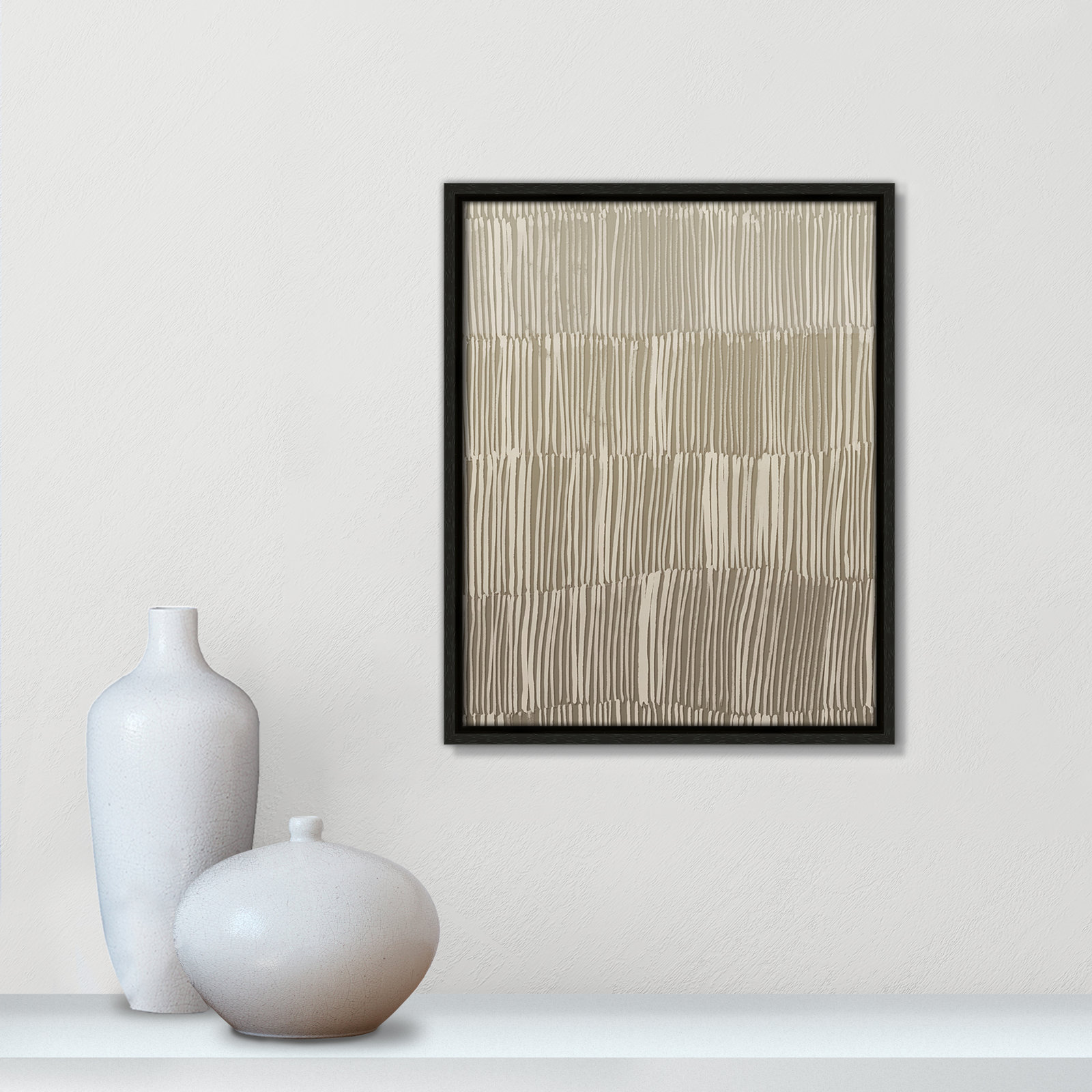 Linear Calm II Print by , 15.5" H x 12.5" W, Espresso Floater