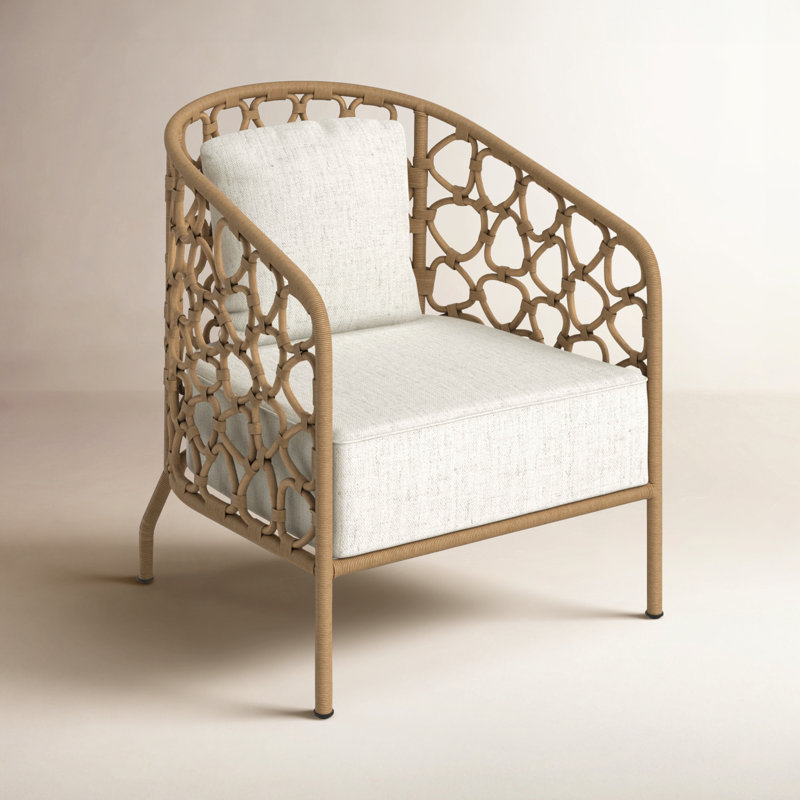 Fauteuil demi-tonneau en polyester 26 po Adalard, Brun