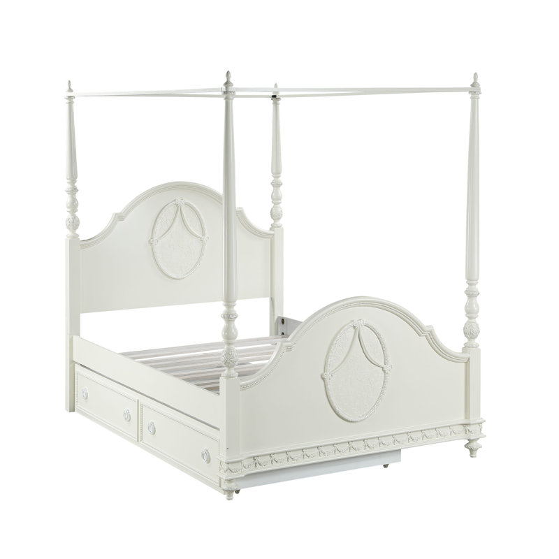 Lit double Aliasa avec moulure ovale ivoire