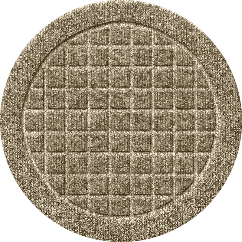WaterHog® Squares 12" Round Indoor Outdoor Plant Trivet Set/4 (Set of 4) - Camel