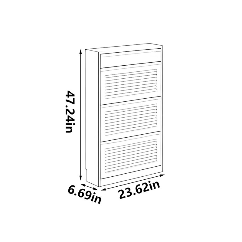 Modern simple storage shoe cabinet, 47.24" H x 23.62" W x 6.69" D