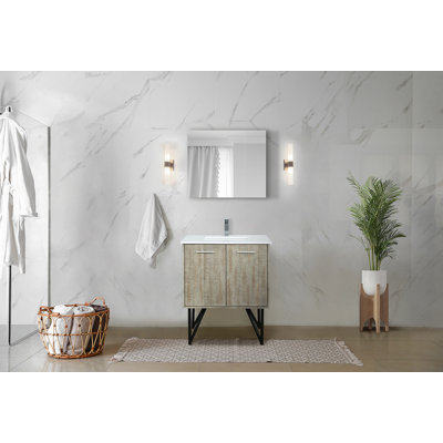 Meuble-lavabo de salle de bain 30 po X P 20 po P, comptoir en marbre de culture, ensemble de robinet et robinet de 28 po Miroir