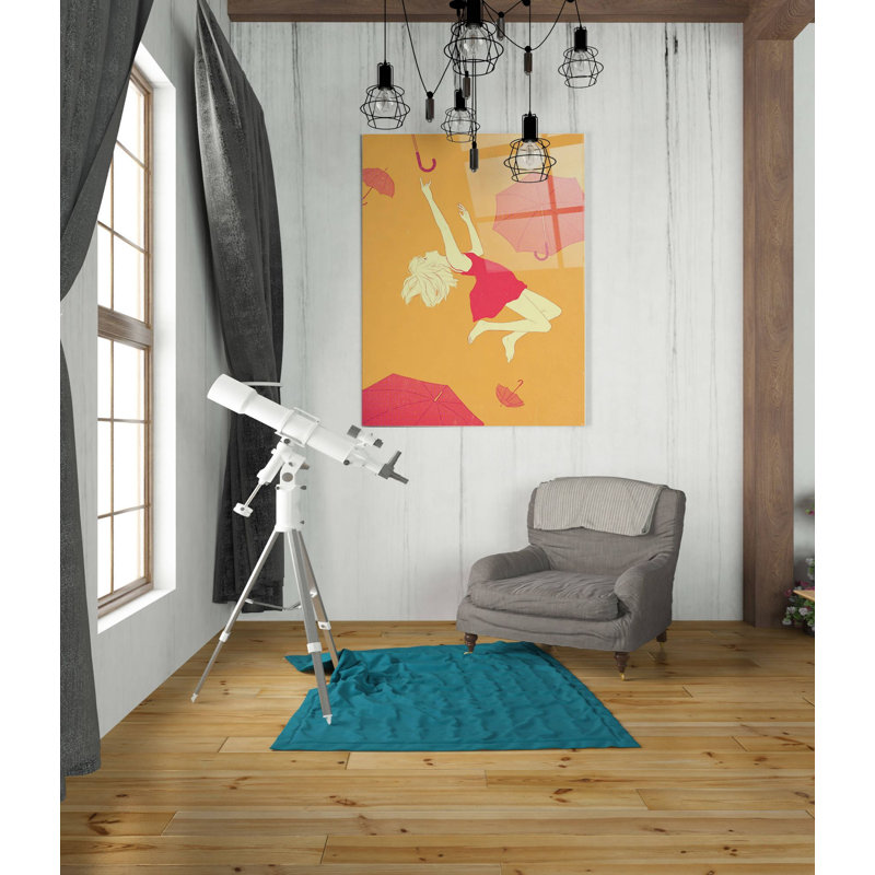 «Flying Umbrellas» par Sai Tamiya, art mural en verre acrylique, H 36 po x l 24 po x P 0,2 po