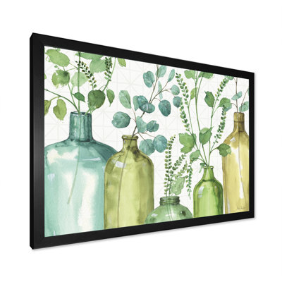 « mixed botanique green leaves i0 », reproduction d’art sur toile