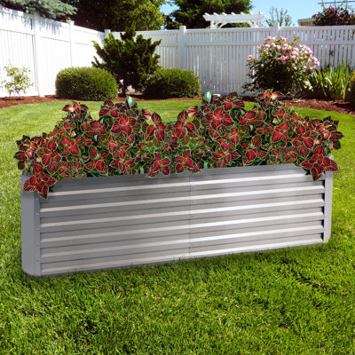 Adisri Galvalume Steel Raised Garden Bed - 6 ft x 3 ft - Silver
