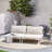 2 Person Metal Outdoor Patio Sectional Sofa with Cushions-209757002