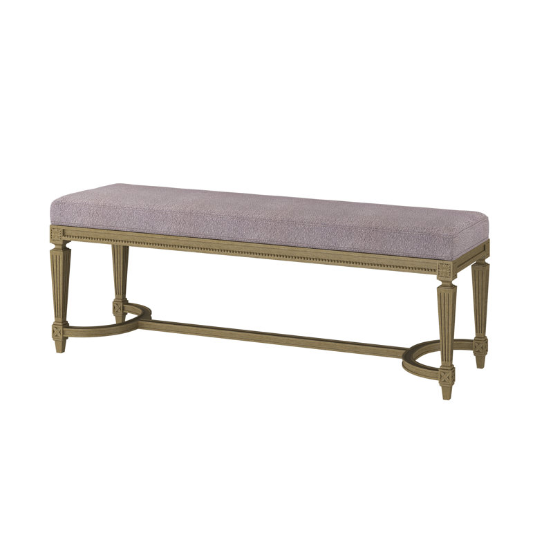 Grant II Performance Fabric Upholstered Bench, Rise Smoke (Performance fabric) 1357-93, Dune