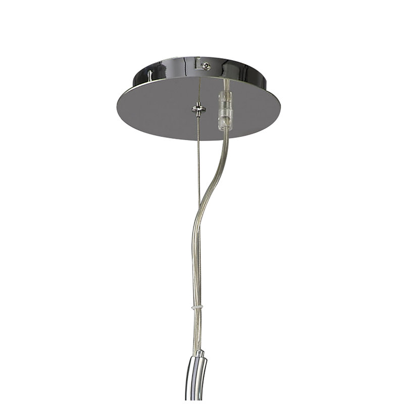 Cole 4 - Light Polished Chrome Drum Pendant, Black