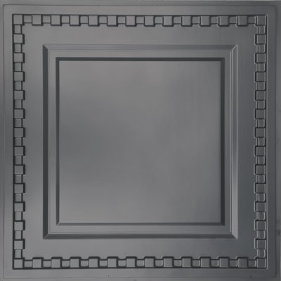 24'' L x 24'' W Coffered PVC Drop-In Ceiling Tile In Black