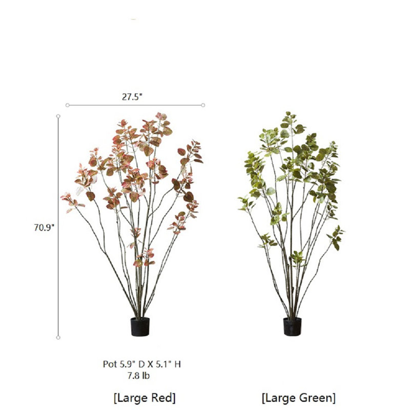 Faux Bauhinia Tree, Green, 70.9" H x 27.6" W x 19.7" D